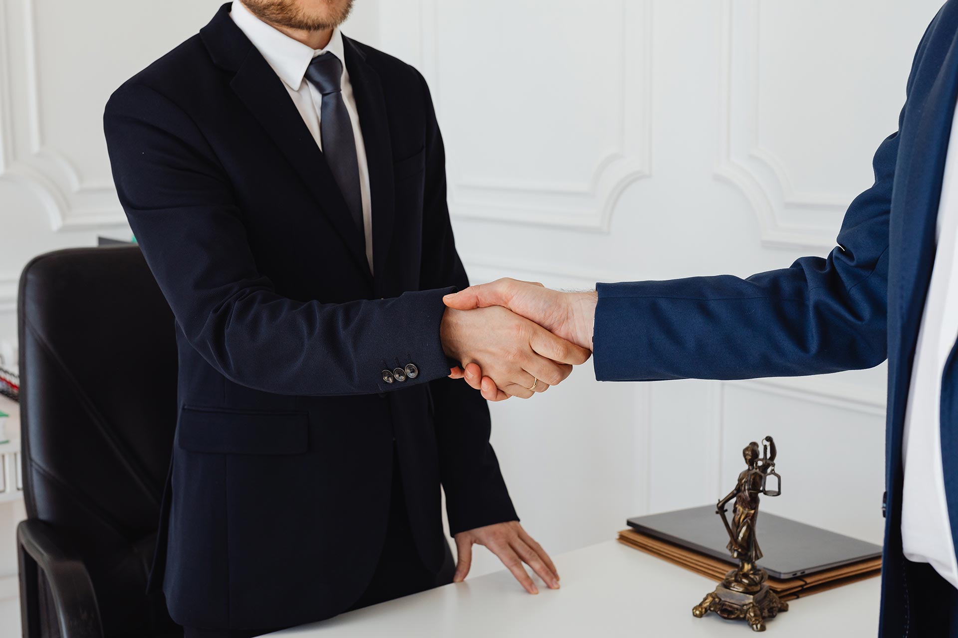 Lawyer shaking hands